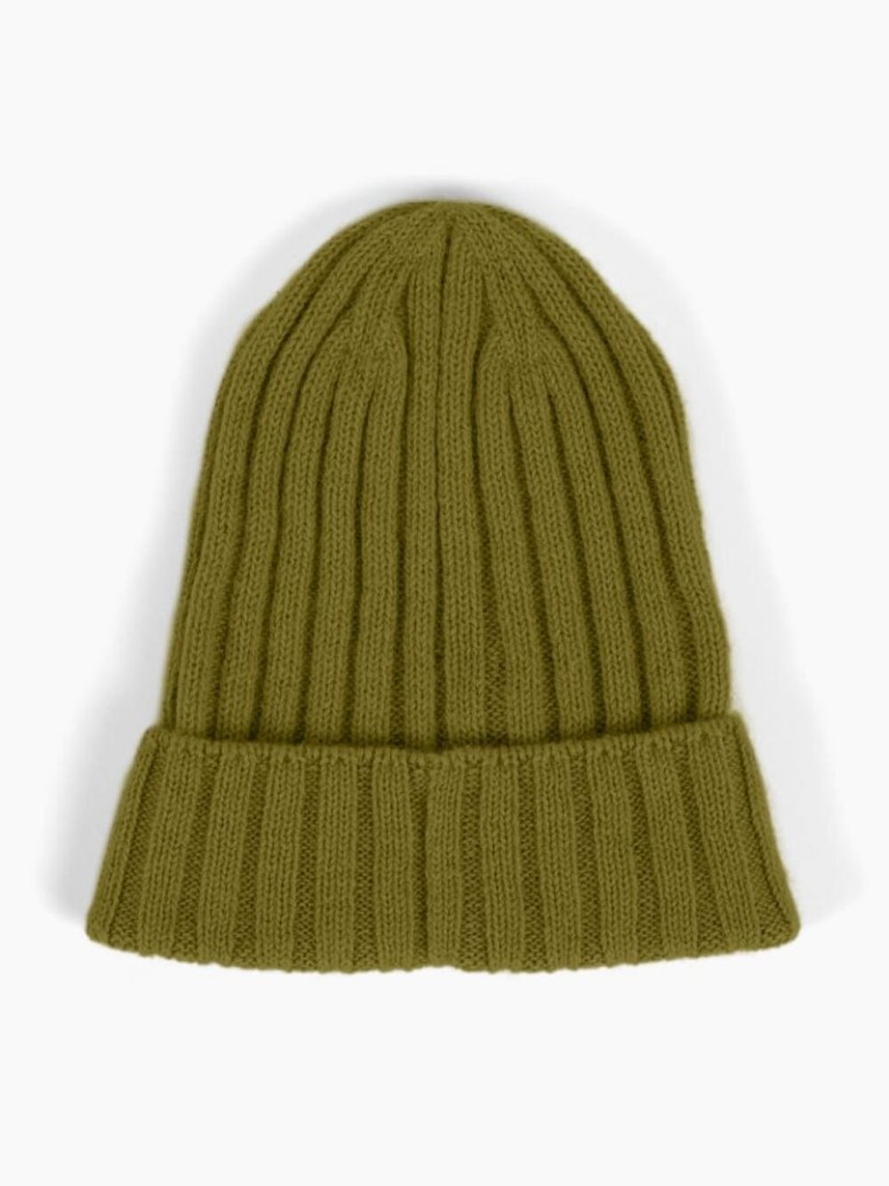 Ribbed Baby Alpaca Beanie - Moss
